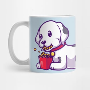 Cute Dalmatian Dog Eating Pop Corn Cartoon Mug